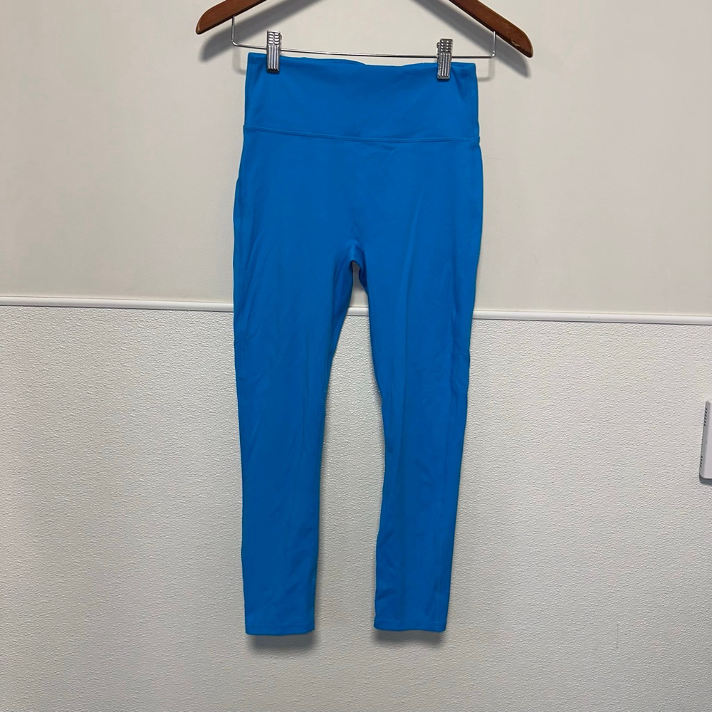 Women's Fabletics Motion365 Blue Yellow Active Leggings S? Measurements in Photo - Picture 3 of 13
